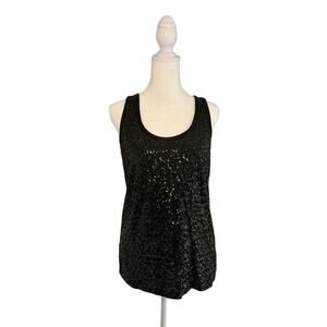 NWOT J.Crew Sequin Black Sleeveless Cami Top Women's M